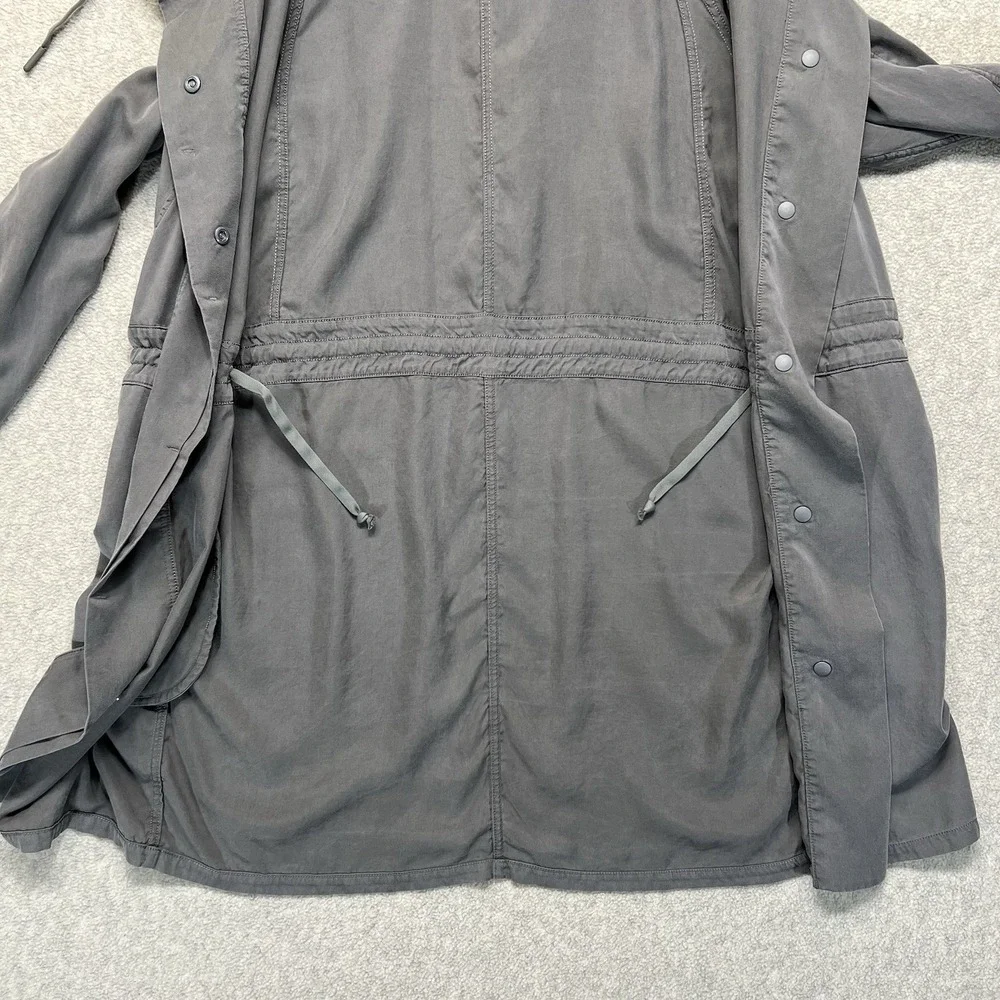 Lululemon Womens Hooded Jacket Gray Longline Lightweight Coat Size 10‎